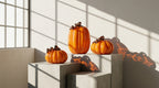 Orange Glass Pumpkin Set