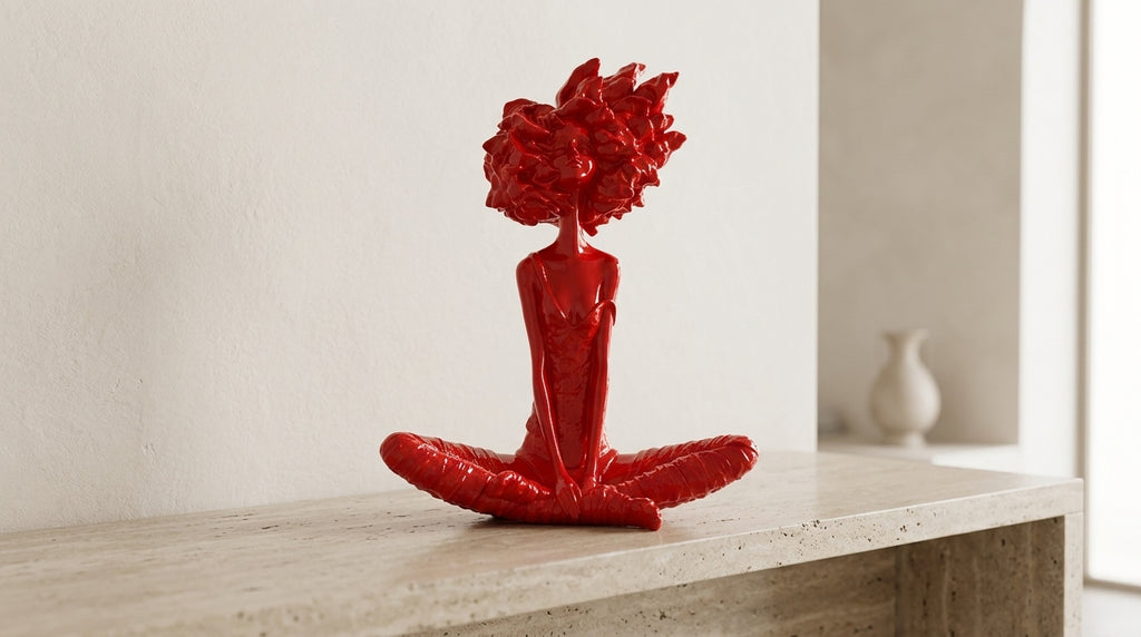 Red Abstract Figurine