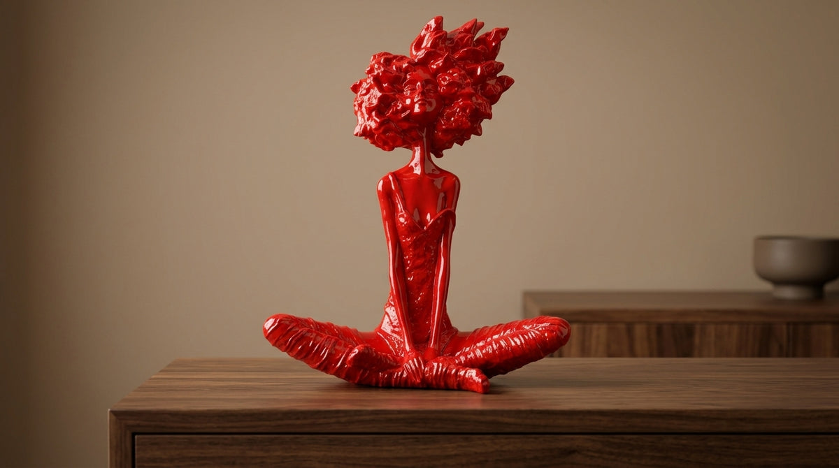 Red Abstract Figurine