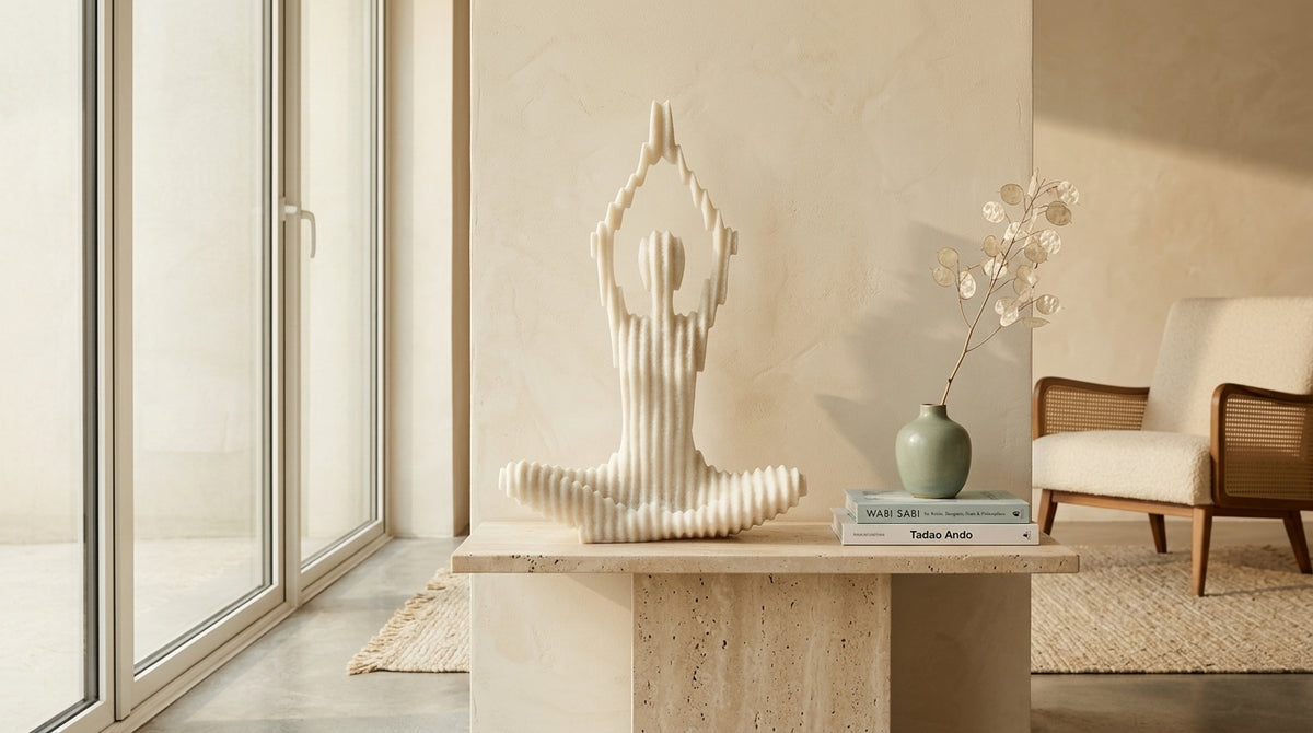 White Yoga Sculpture